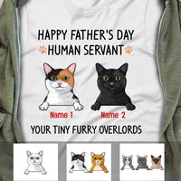 Personalized Cat Dad Human Servant T Shirt MY132 95O34 thumb 1