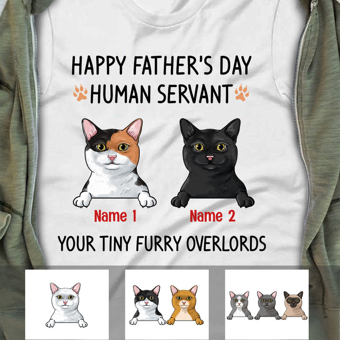 Personalized Cat Dad Human Servant T Shirt MY132 95O34 1