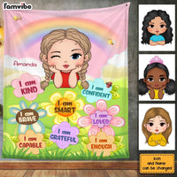 Personalized Inspiring Gift For Granddaughter I Am Kind Flower Garden Blanket 31390 thumb 1