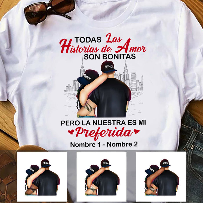 Personalized Couple Pareja Spanish Love Story T Shirt AP54 30O53 1