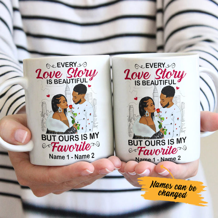 Personalized BWA Couple Love Story Mug AG311 30O53 1