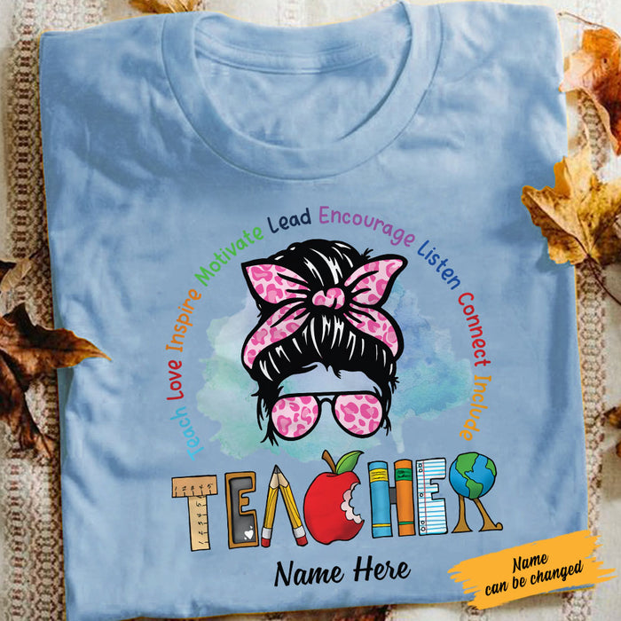 Personalized Teacher Teach Love Inspire T Shirt JN41 95O58 1