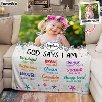 Personalized Inspiring Gift For Granddaughter God Says I Am Photo Blanket 31477 thumb 1