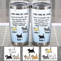 Personalized Cat Dad French Papa Chat Steel Tumbler AP1516 95O58 thumb 1