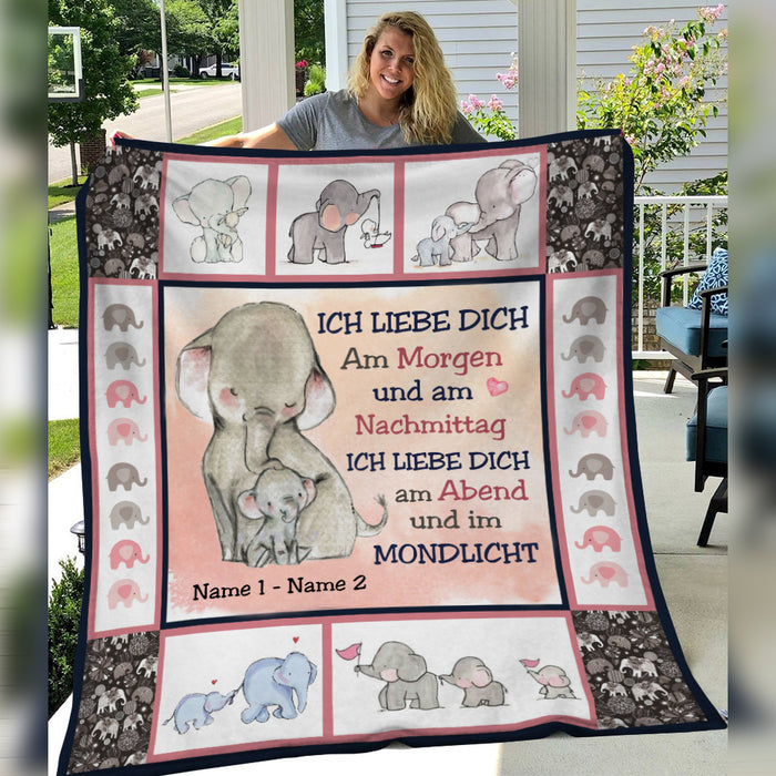 Personalized Elephant Granddaughter German Blanket AP144 26O34 1