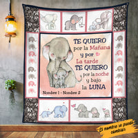 Personalized Elephant Mom Grandma Spanish Elefante Mamá Abuela Blanket AP145 26O34 thumb 1