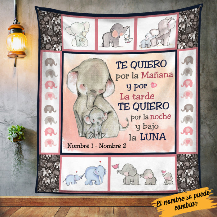 Personalized Elephant Mom Grandma Spanish Elefante Mamá Abuela Blanket AP145 26O34 1