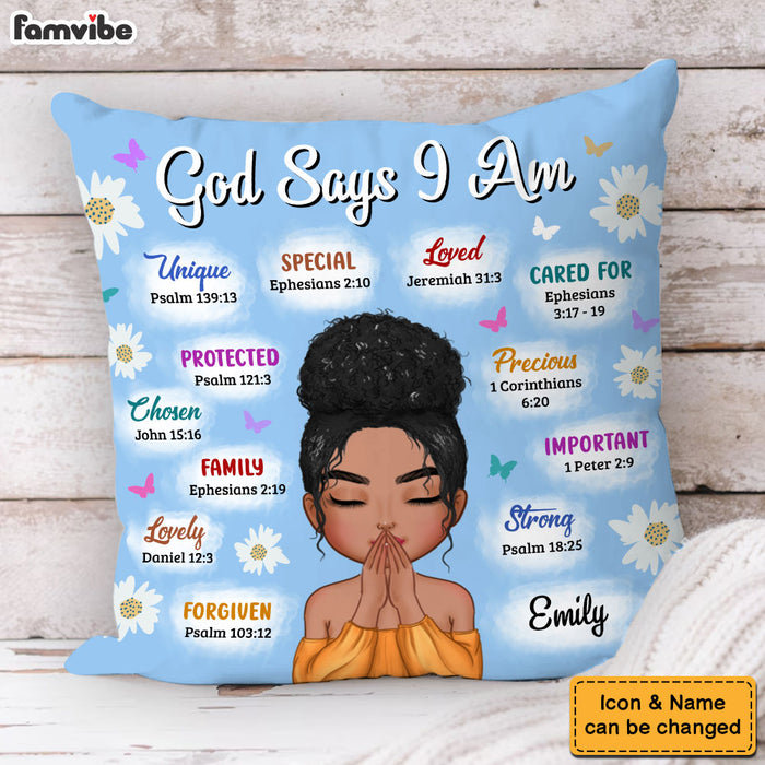 Personalized Gift For Woman Affirmation God Says Pillow 31518 1