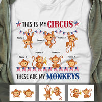 Personalized Patriotic Circus Monkeys Mom Dad T Shirt MY52 65O47 thumb 1