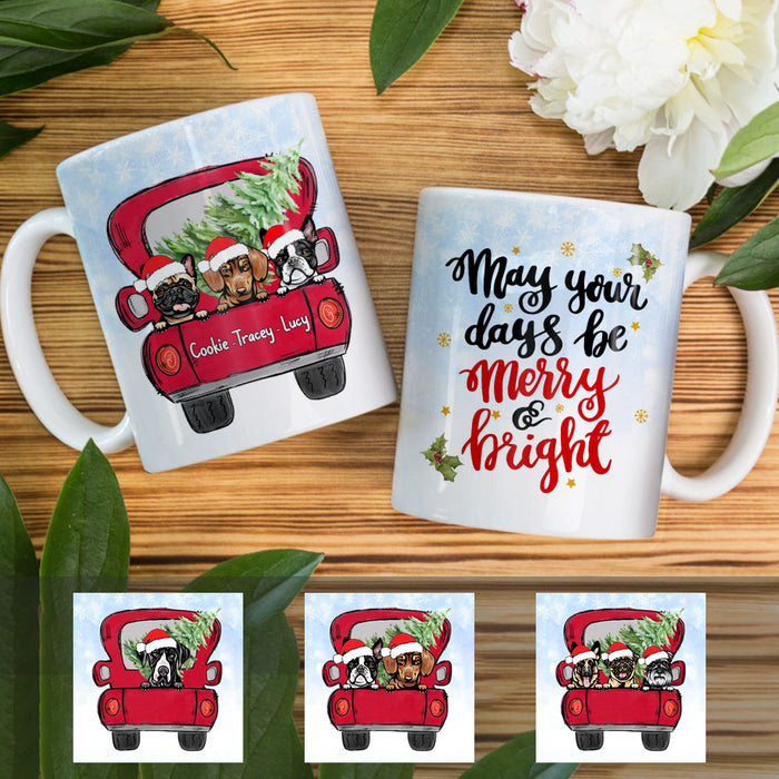 Personalized Dog Christmas Red Truck Mug OB161 81O58 1
