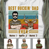 Personalized Deer Hunting Best Buckin Dad Grandpa T Shirt MR202 67O57 1
