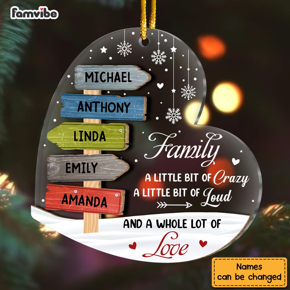Personalized Gift For Family A Whole Lot Of Love 2 Layered Mix Ornament 30205 Primary Mockup