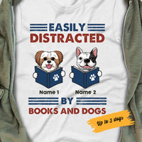 Personalized Easily Distracted By Book And Dog T Shirt JN71 25O58 thumb 1