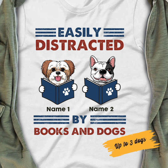 Personalized Easily Distracted By Book And Dog T Shirt JN71 25O58 1