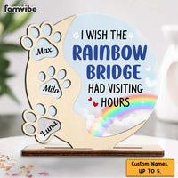 Personalized I Wish Rainbow Bridge Has Visiting Hours Pet Memorial Plaque 22731 thumb 1