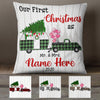 Personalized Red Truck Camper First Christmas Couple  Pillow SB252 95O58 (Insert Included) 1