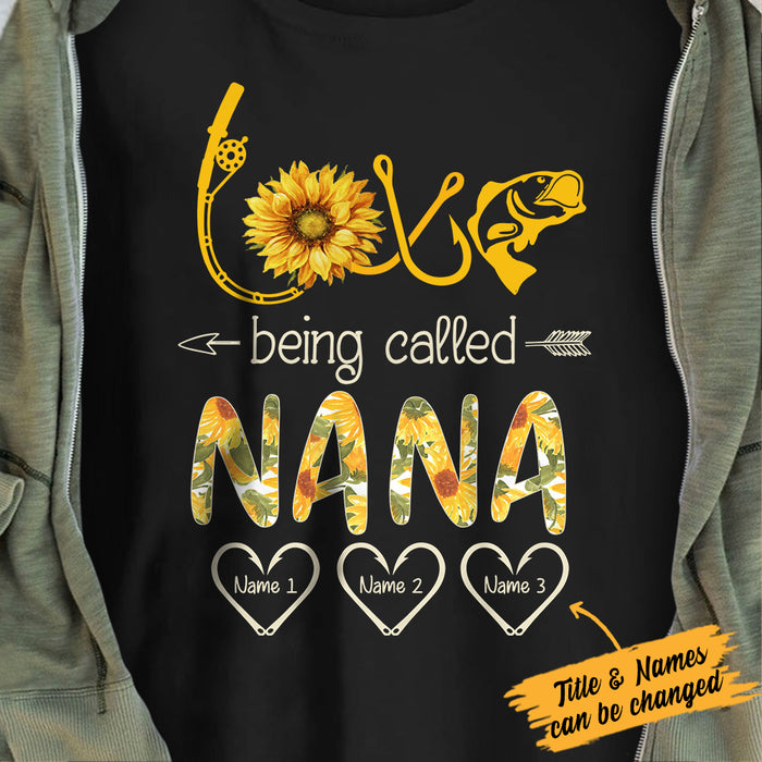 Personalized Sunflower Fishing Mom Grandma T Shirt MY63 65O34 1