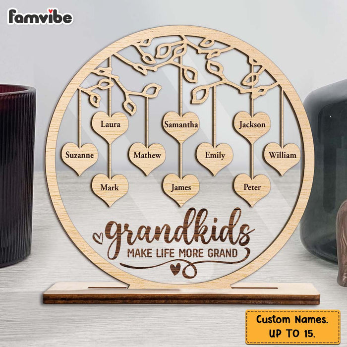 Personalized To Grandma Grandkids Life More Grand Heart Tree Plaque 22737 1