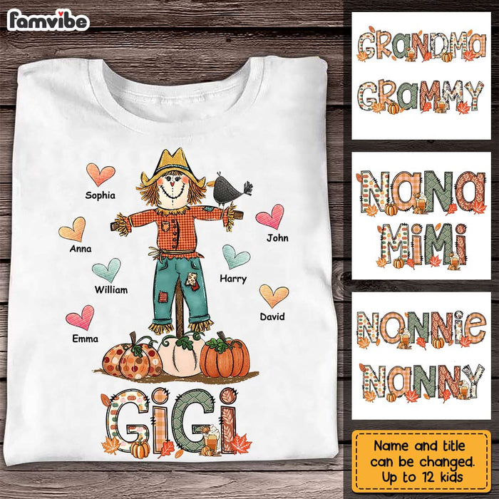 Personalized Fall Grandma Scarecrow T Shirt AG294 23O28 1