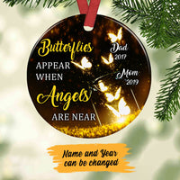 Personalized Memorial Mom Dad Butterfly Heaven Ornament OB245 99O60 thumb 1