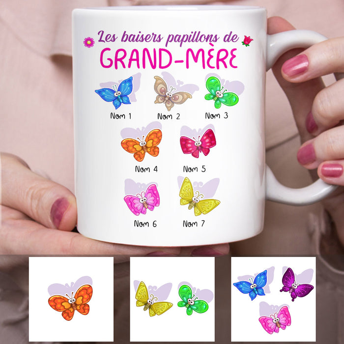 Personalized Grandma Butterfly Grand-mère French Mug AP95 30O53 1