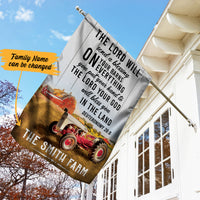 Personalized Farm Tractor God Blessing Flag JL212 65O57 thumb 1