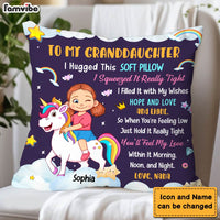 Personalized Gift For Granddaughter Unicorn Hug This Pillow 30805 thumb 1