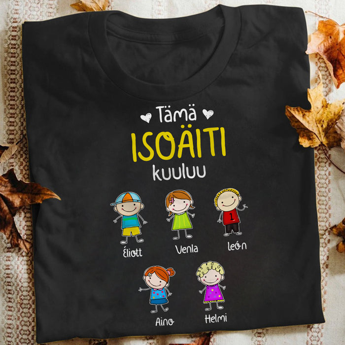 Personalized Grandma Belongs Finnish Isoäiti T Shirt AP266 81O34 1