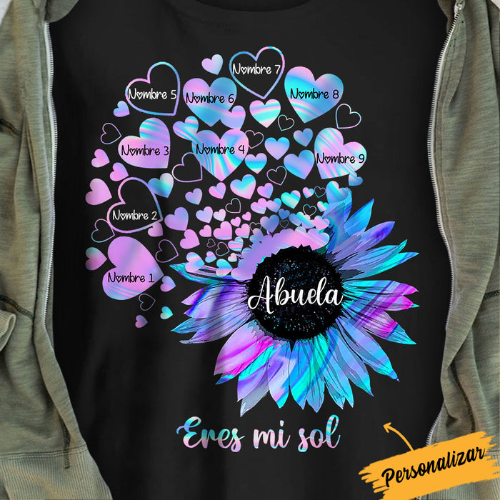 Personalized Mom Grandma Sunshine Spanish Mamá Abuela T Shirt MY33 95O34 1