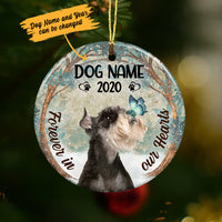 Personalized Forever In Our Hearts Schnauzer Dog Memorial  Ornament OB201 73O36 thumb 1