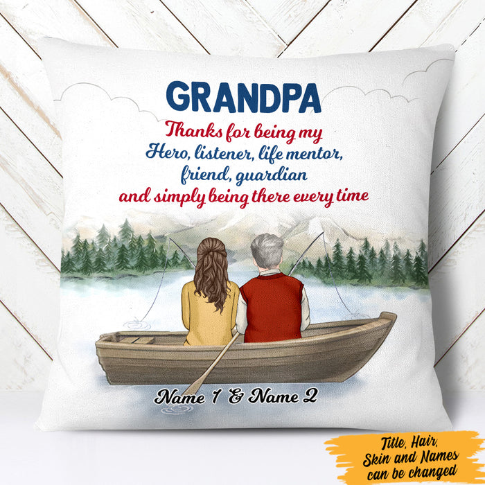 Personalized Dad Grandpa Fishing Pillow AP283 30O47 (Insert Included) 1
