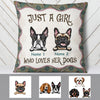 Personalized Just A Girl Who Loves Dog Pillow FB42 67O57 (Insert Included) 1