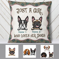 Personalized Just A Girl Who Loves Dog Pillow FB42 67O57 (Insert Included) thumb 1