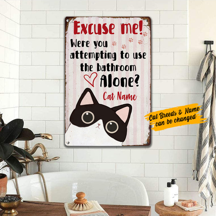 Personalized Cat Bath Metal Sign JL152 67O57 1