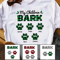 Personalized Dog Mom My Children Bark Buffalo Plaid T Shirt OB142 30O47 thumb 1