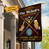 Personalized Game Room Billiards & Dart Flag AG131 95O53 thumb 1
