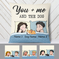 Personalized Dog Couple Sleep Together Pillow JR213 81O34 (Insert Included) thumb 1