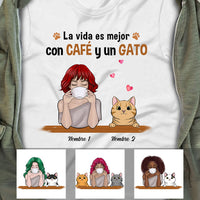Personalized Cat Mom Spanish Mamá Gato T Shirt AP163 26O53 thumb 1