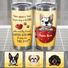 Personalized Dog & Coffee Girl Steel Tumbler  JR93 81O58 1