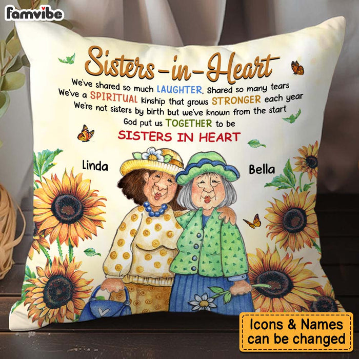 Personalized Gift For Friends Sister In Heart Pillow 31429 1