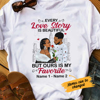 Personalized BWA Couple Love Story T Shirt AG311 30O53 thumb 1