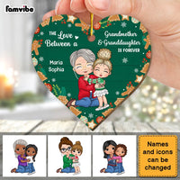 Personalized Gift The Love Between Grandma And Granddaughter Heart Ornament 29905 thumb 1