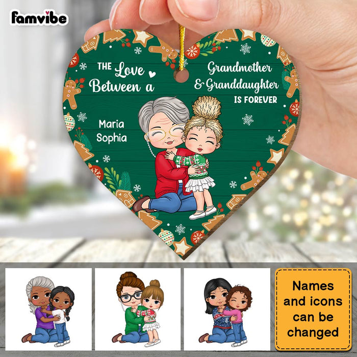 Personalized Gift The Love Between Grandma And Granddaughter Heart Ornament 29905 1