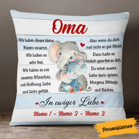Personalized German Mama Oma Elephant Mom Grandma Pillow AP146 65O53 (Insert Included) thumb 1