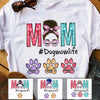 Personalized Colorful Paw Dog Cat Mom Grandma T Shirt MR122 65O57 1
