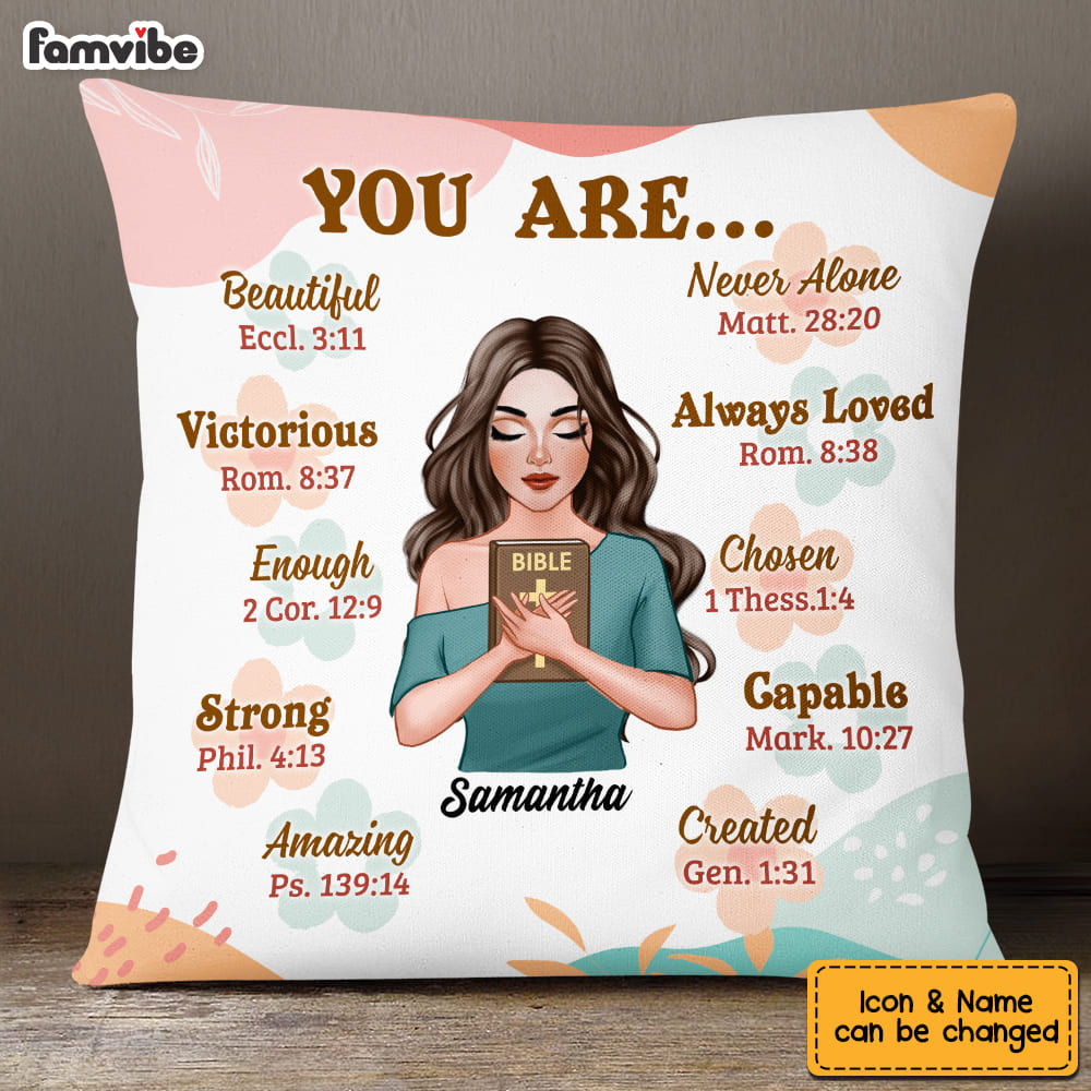 Personalized Gift For Daughter You Are Bible Verses Pillow 22685 Primary Mockup
