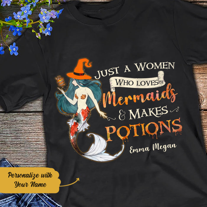 Personalized Mermaid Witch Potions Halloween T Shirt AG271 28O58 1