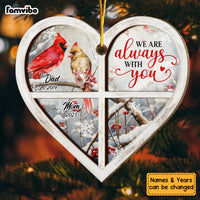 Personalized Memorial Gift Cardinal Window Heart Ornament 30068 thumb 1