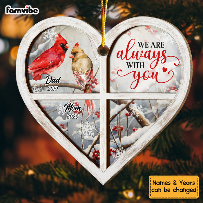 Personalized Memorial Gift Cardinal Window Heart Ornament 30068 1