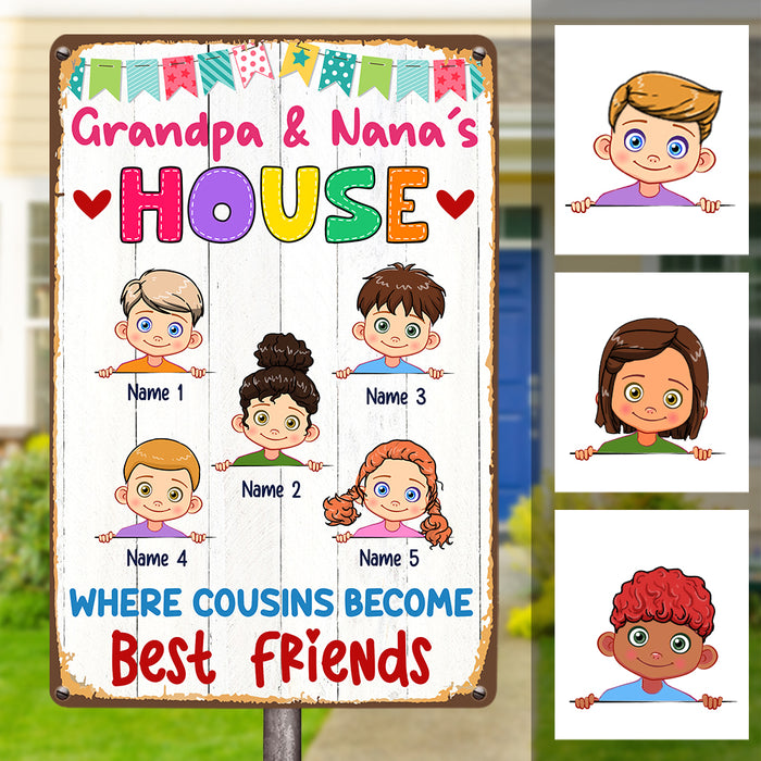 Personalized Grandma Grandpa House Metal Sign JL83 30O47 1